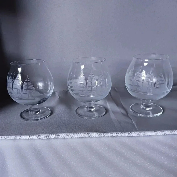 Vtg set of 3 brandy glasses - Picture 1 of 3